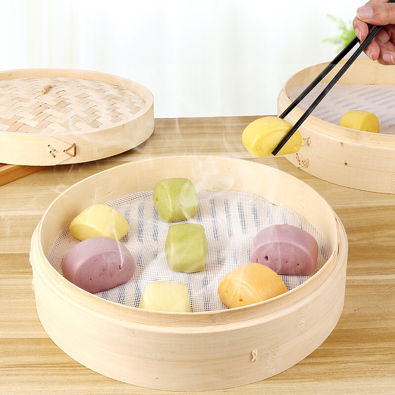 Baiji steamer cloth 5 pieces, 30cm round steamed buns, steamer paper pad, non-stick drawer cloth, silicone steamer pad