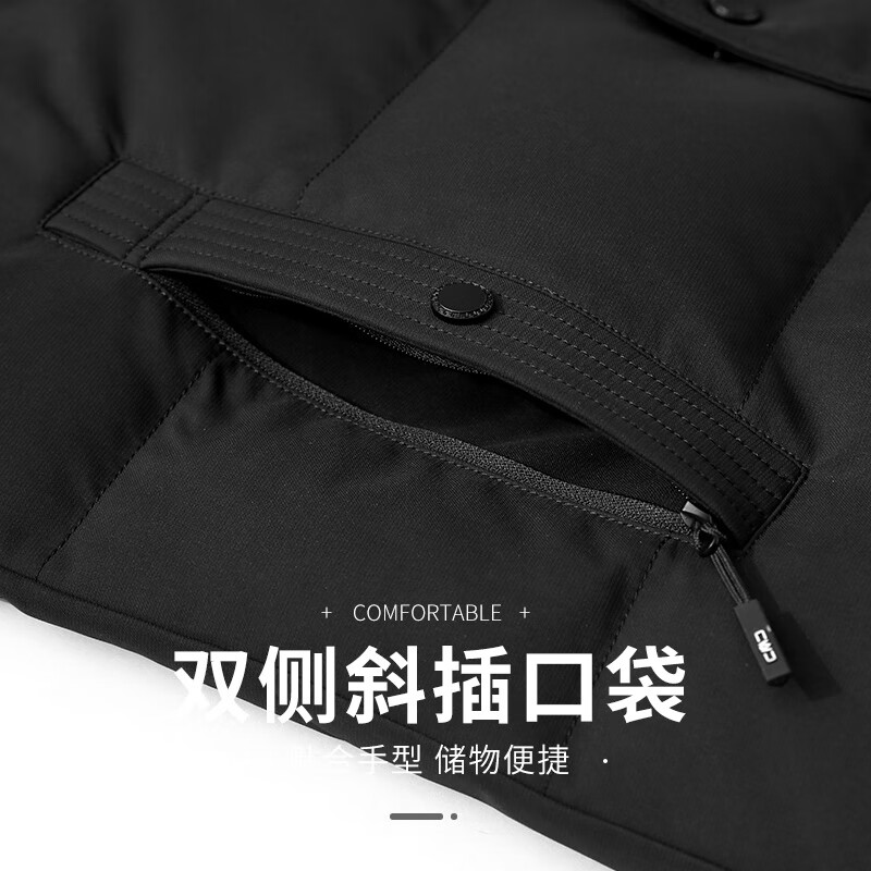 Flying in the Snow Goose Down Jacket Men's Short Removable Hat Thickened Warm Casual Business Autumn and Winter Jacket Men's 185
