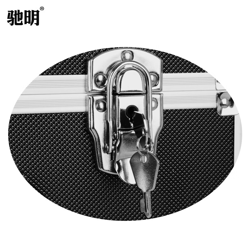 Chiming aluminum alloy tool box small suitcase equipment instrument box document storage box household storage box event prop box inspection tool box 019 black box filled with cotton 34x22x22cm