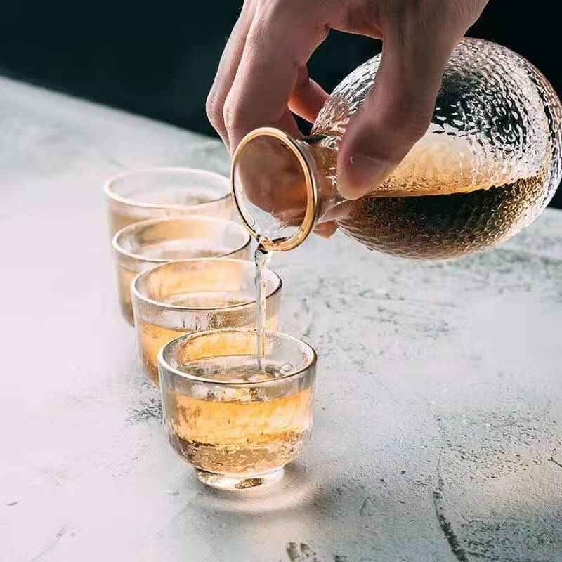 FX Sake Set Sake Glass Shot Glass Wine Pot Rice Wine Umemi Green Plum Wine Special Creative Wine Set Main Image Sake Pot + Four Cups + Wine Warmer with Cork