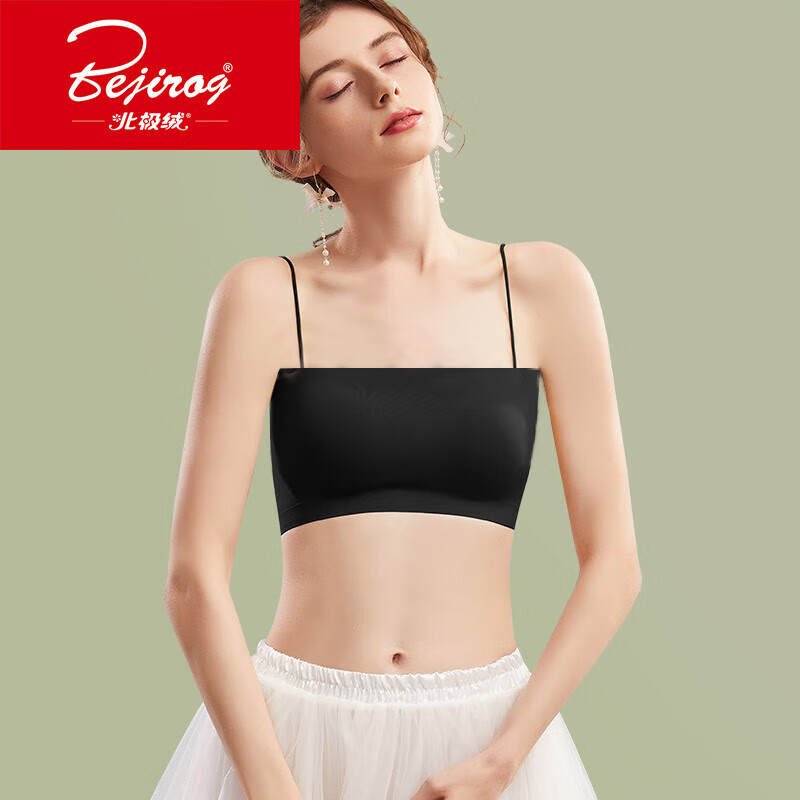 Bejirog Underwear Women's Ice Silk Seamless Wireless Bra Wrapped Breast Sling Anti-Exposed Beauty Vest Student Girl Thin Bra Tube Top