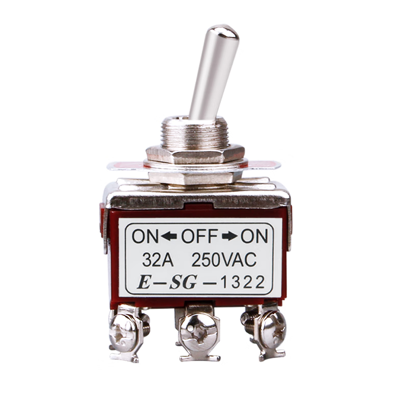 Toggle switch 32A silver point high current rocker switch 1322 two-speed 6-pin 3-speed twist switch toggle switch 1021A (2-pin 2-speed) copper silver point