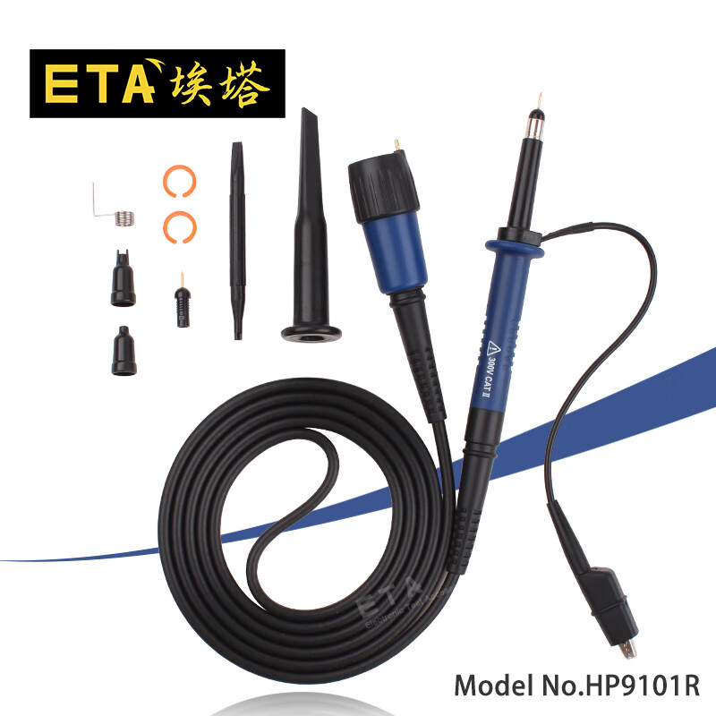 ETA universal oscilloscope probe voltmeter lead signal line 10X times oscilloscope probe meter lead probe line HP9100 (100MHz1/10x)