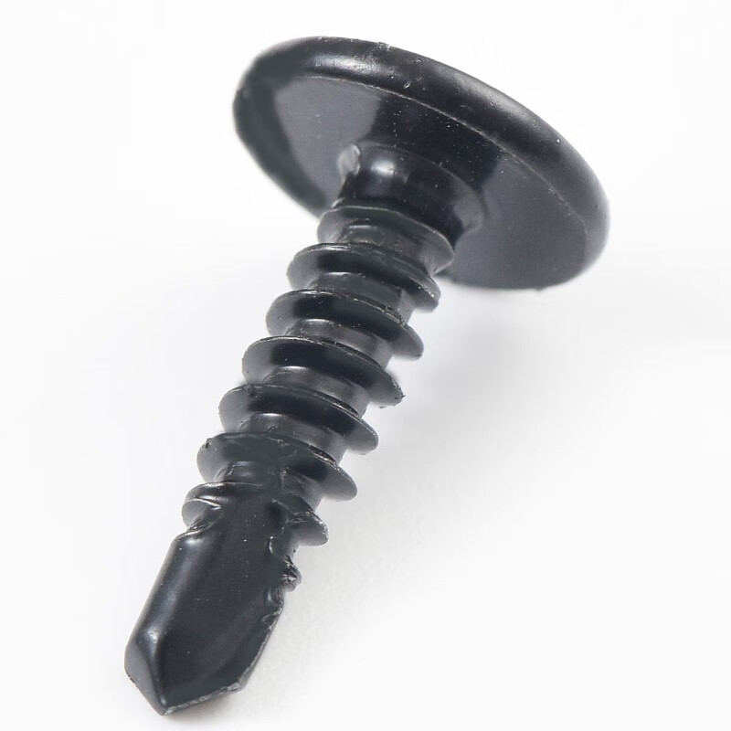 Jiping 4.2M4.8 black 410 stainless steel cross large flat head drill tail self-tapping screw round head Washer dovetail self-drilling screw 4.2*16 (100 pieces)