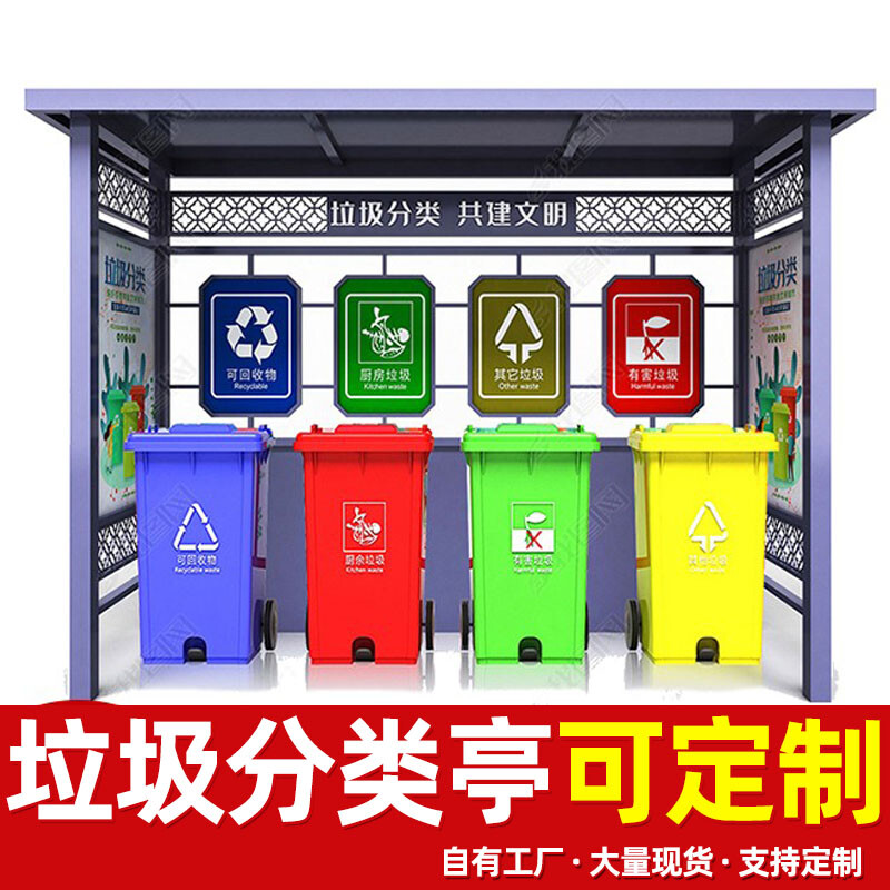 Suoling Customized Garbage Sorting Kiosk Urban Outdoor Garbage Room Sorting Box Factory Direct Sales Community Garbage Sorting Station Customized Garbage Sorting Kiosk-Intentional Money