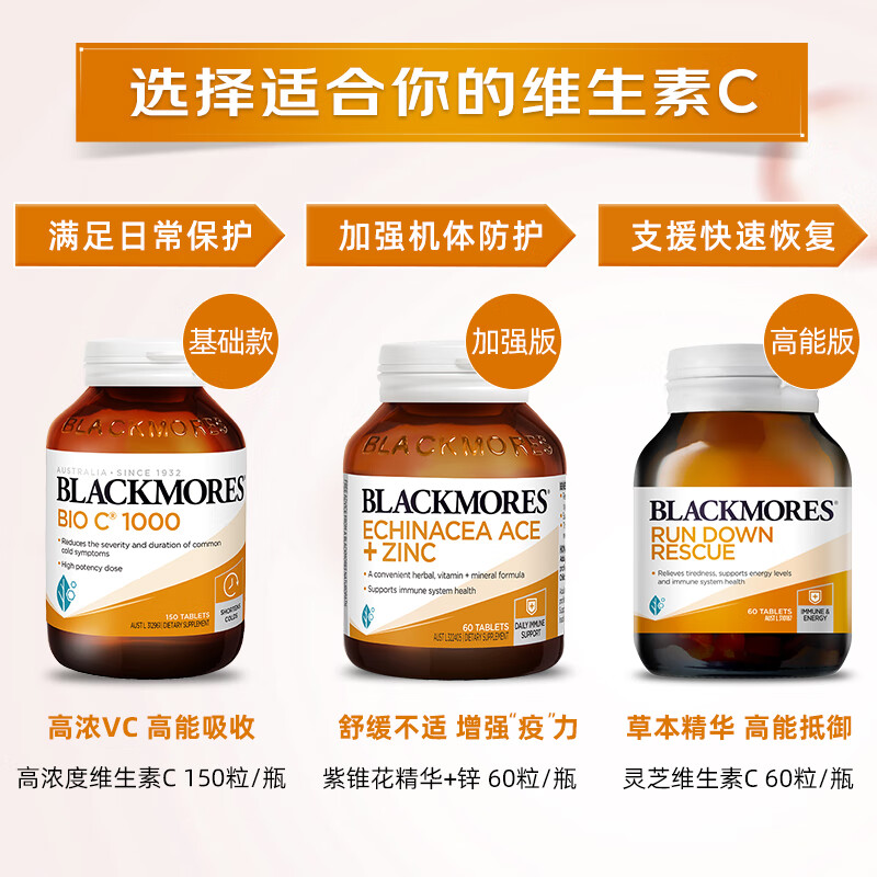 Blackmores Vitamin C ultra-high concentration 1000mg 150 capsules to improve immunity imported from Australia