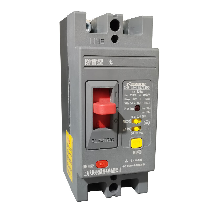 2P household high-power leakage protector 100A250A single-phase 220V leakage circuit breaker switch lightning protection with light 2P 250A