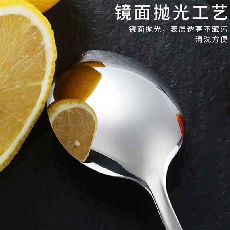 Shi Hua Thickened Stainless Steel Round Spoon Household Spoon Dinner Spoon Western Dinner Spoon 4 Pack SH-6961