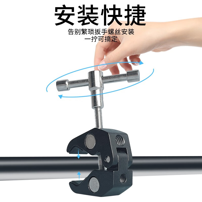 In-car shooting bracket, car first-view mobile phone stabilizer, car mobile phone holder, artifact, seat metal bracket, long metal bracket + rotating mobile phone clip bracket