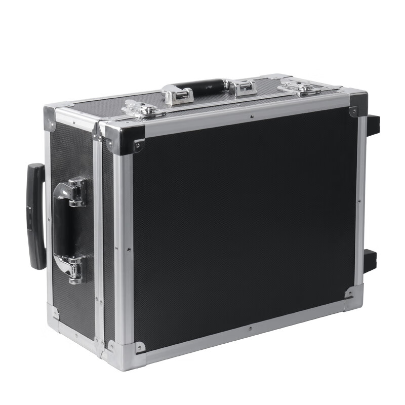 Chengjia (CHENGJIA) custom-made aviation aluminum alloy pull-rod tool box household instrument equipment hardware multi-functional large rounded corners 301 black + 2 partitions inside 42.5*33.