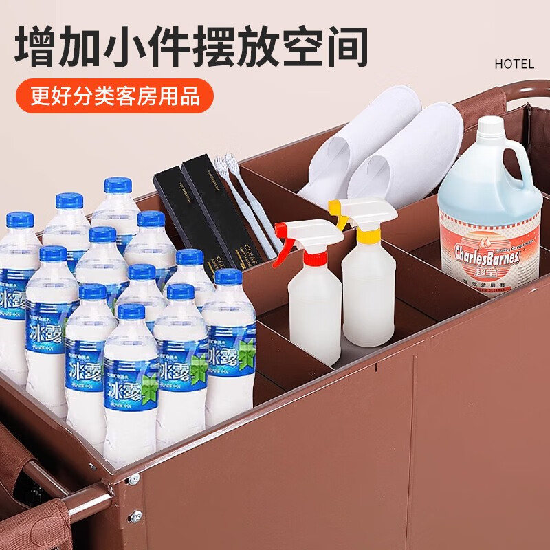 ASCARI linen cart hotel room multi-function hand push linen cart cleaning cart bag room hygiene service cart regular 4-inch unilateral cart ordinary wheel Figure 2