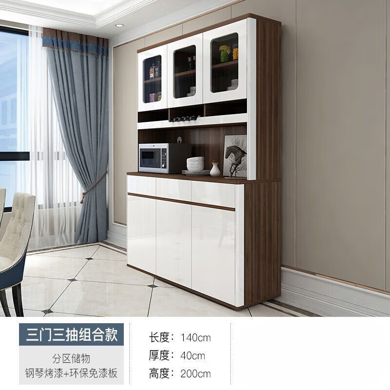 Luo Jiju 2026 modern minimalist sideboard new Chinese style wine cabinet multi-function microwave cupboard living room storage cabinet tea cabinet double layer 1.8 meters