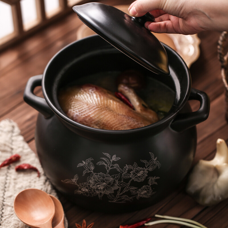 KANGSHU Casserole Stew Pot Household Gas High Temperature Resistant Soup Pot Gas Stove Special Soup Pot Casserole Stew Pot 6L+1.1L (Large Family Model) Burnt out Replace with new one