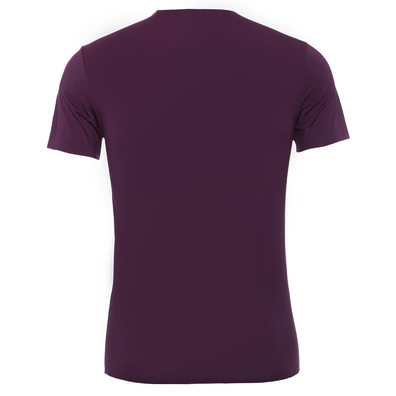 Mr. Admiration Solid Color Modal Round Neck Short Sleeve Top Men's T-Shirt NS12F61 Purple Red L
