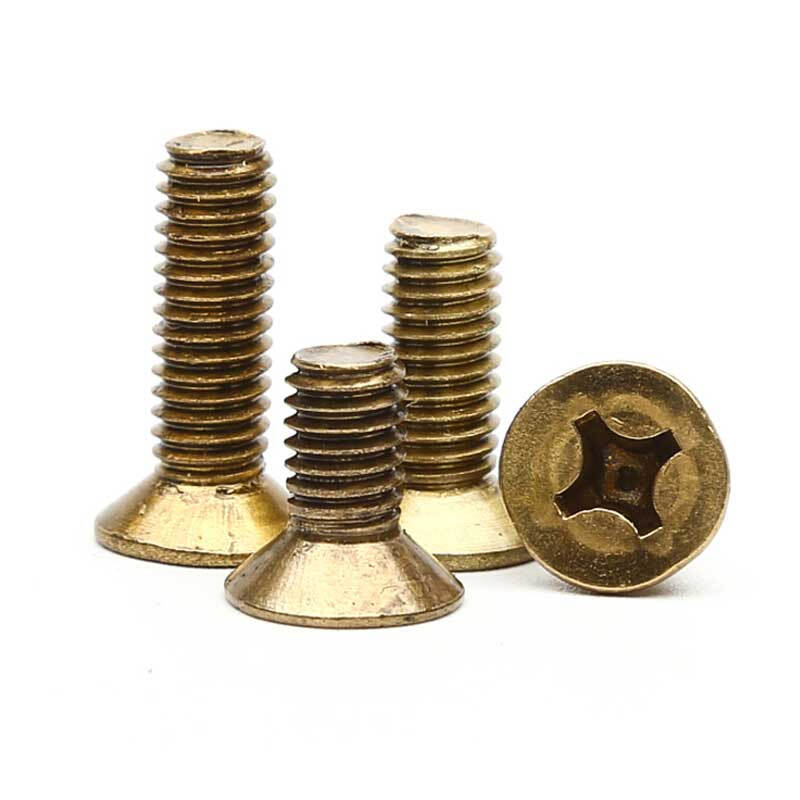 Jinggong (JINGGONG) Jinggong brass cross countersunk head screws copper screws copper cross flat head screws brass screws KM M6*25 10 pieces