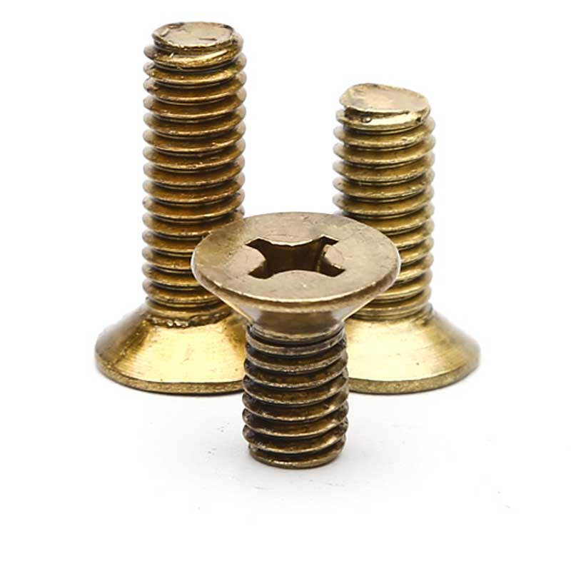 Jinggong (JINGGONG) Jinggong brass cross countersunk head screws copper screws copper cross flat head screws brass screws KM M6*25 10 pieces