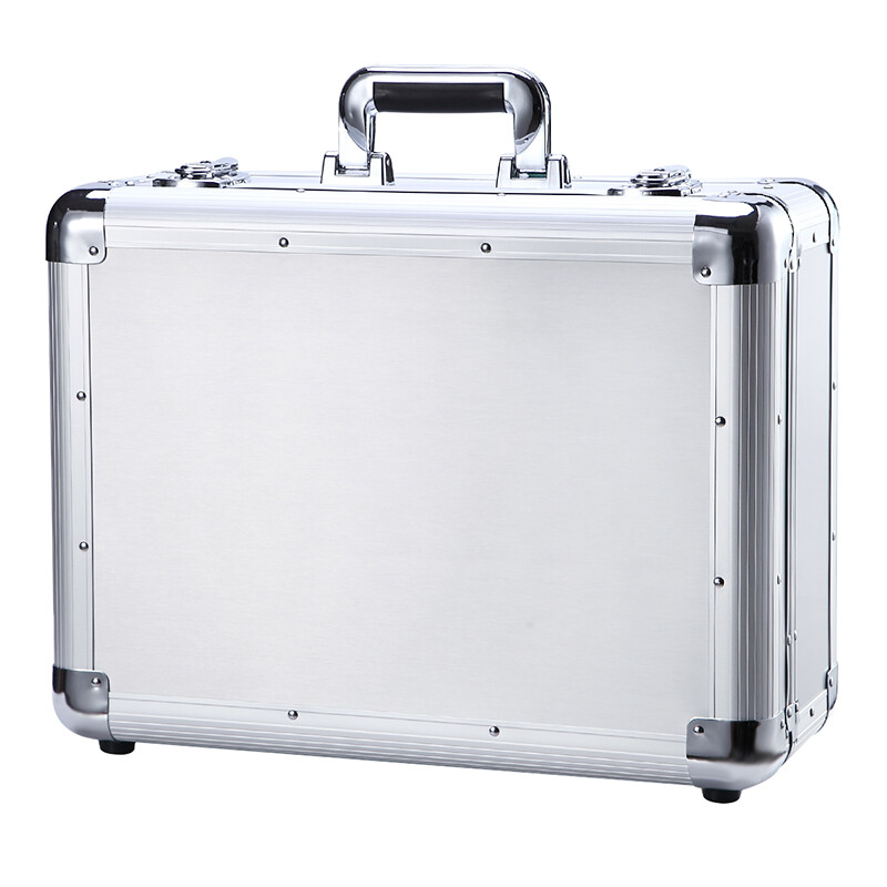 BORY lockable aluminum alloy tool box sample storage instrument box portable safe aluminum alloy box all aluminum surface aluminum box key lock 460*360*190MM plus universal grid cotton