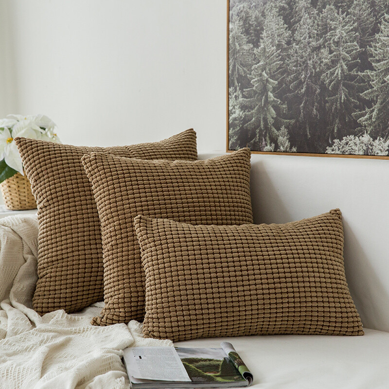 Light Color Solid Simple Pillow Bedside Cushion Sofa Large Light Color Solid Simple Pillow Bedside Cushion Sofa Large Bed Back Car Plain Cover Chair Brown