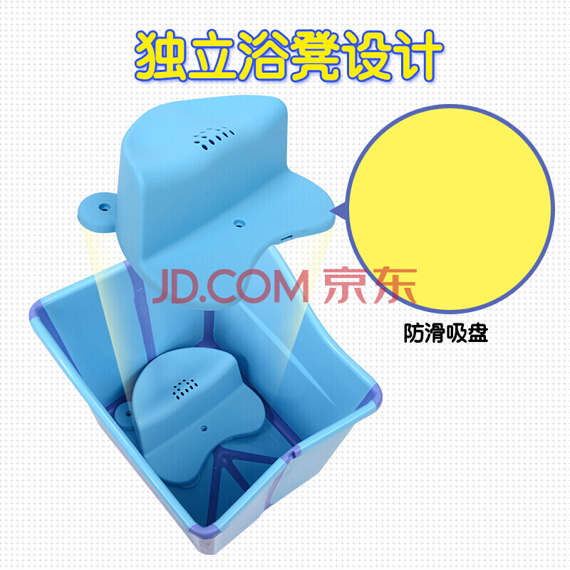 Baby Age Bathtub Multifunctional Padded Sitting Reclining Baby Age Bathtub Multifunctional Padded Sitting Reclining Children Folding Plastic Tub Sea Blue Water Scoop Bath Stool