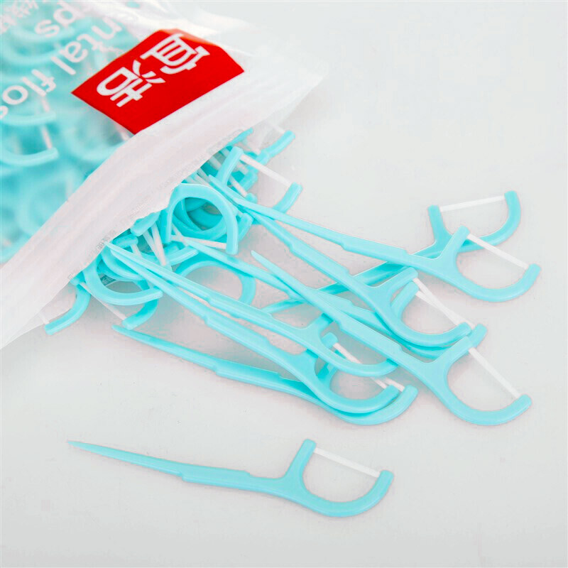 Yekee disposable dental floss sticks, flat floss toothpick bags, 100 pieces Y-9832