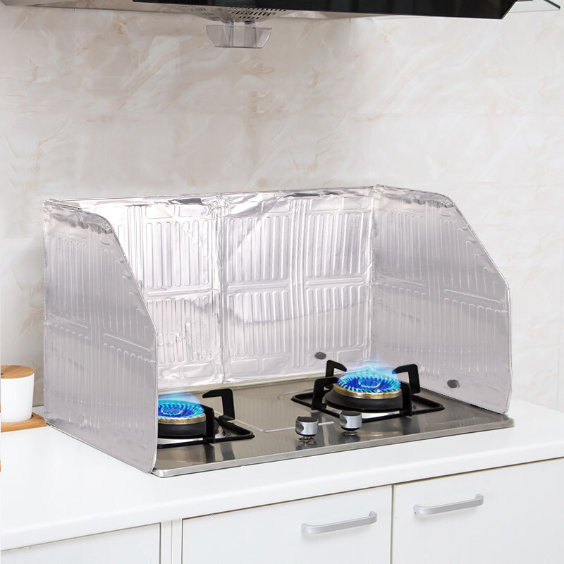 Baijie kitchen gas stove oil-proof baffle oil-proof aluminum foil baffle cooking insulation block 120*50cm