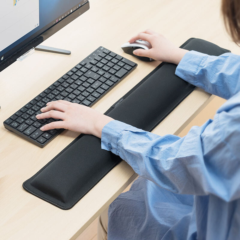 Sanwa Supply Large And Long Wrist Rest Keyboard Pad Support Sanwa Supply Large And Long Wrist Rest Keyboard Pad Support Thick Non Slip Edge Memory