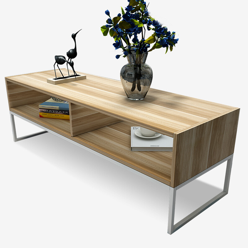 Shuaili Coffee Table Living Room Panel Simple TV Table Cabinet Double Side Table 100*40*40 Original Color SL17089D