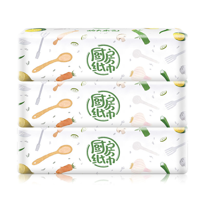 Plant protection kitchen paper removable kitchen paper towel, oil-absorbing and water-absorbing fried paper, hand wiping paper, 2 layers, 50 pieces* 1 large pack