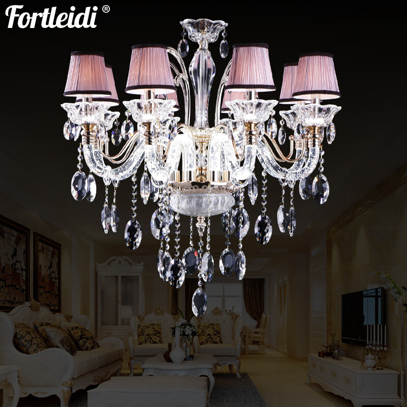 European Crystal Chandelier Living Room Restaurant European Crystal Chandelier Living Room Restaurant Bedroom Study Villa Stair Light Luxury Hotel Box Meeting Candle D9023 8