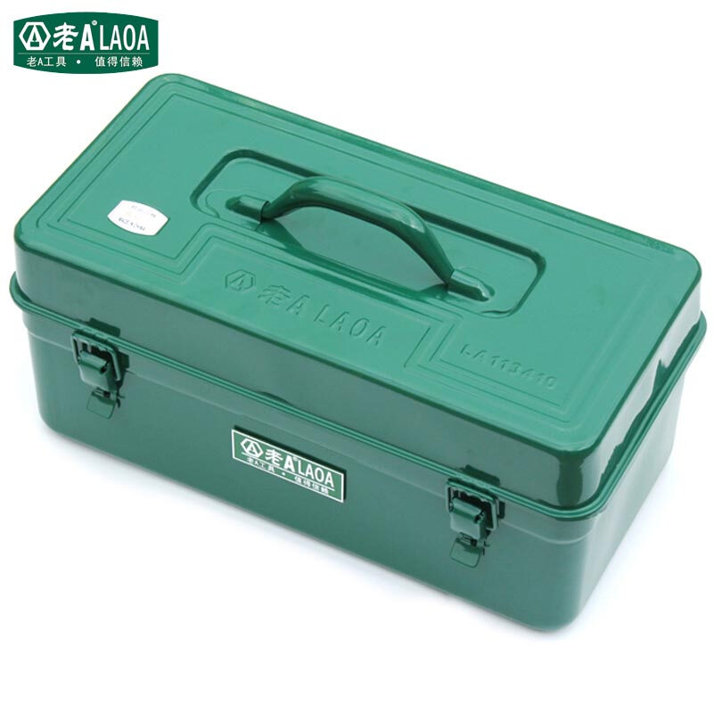 LAOA (LAOA) hardware household tool box storage box car thickened iron box square 16.5 metal tool box LA113411