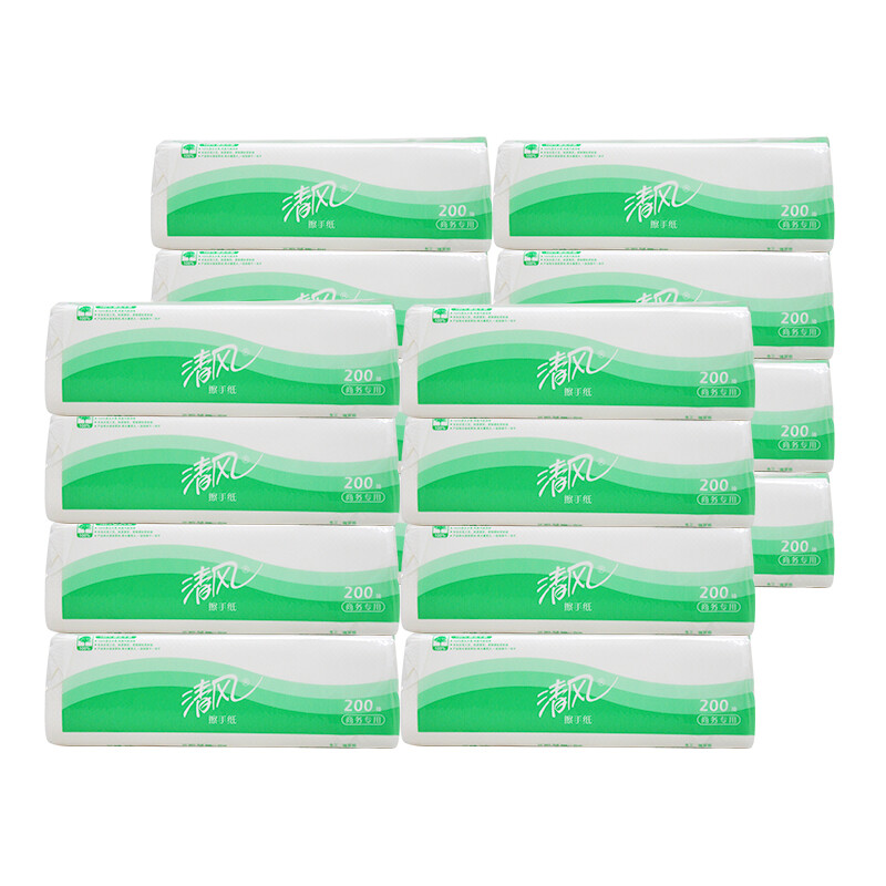 Qingfeng tissue paper single layer 200 sheets * 16 packs hand towels paper towels hotel bathroom full box business only
