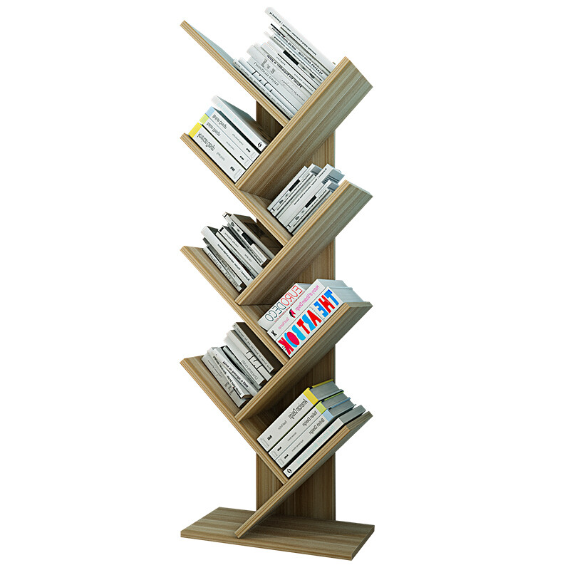 Shuali bookshelf tree-shaped multi-layer simple storage bookshelf 116cm seven layers walnut color SL17092D