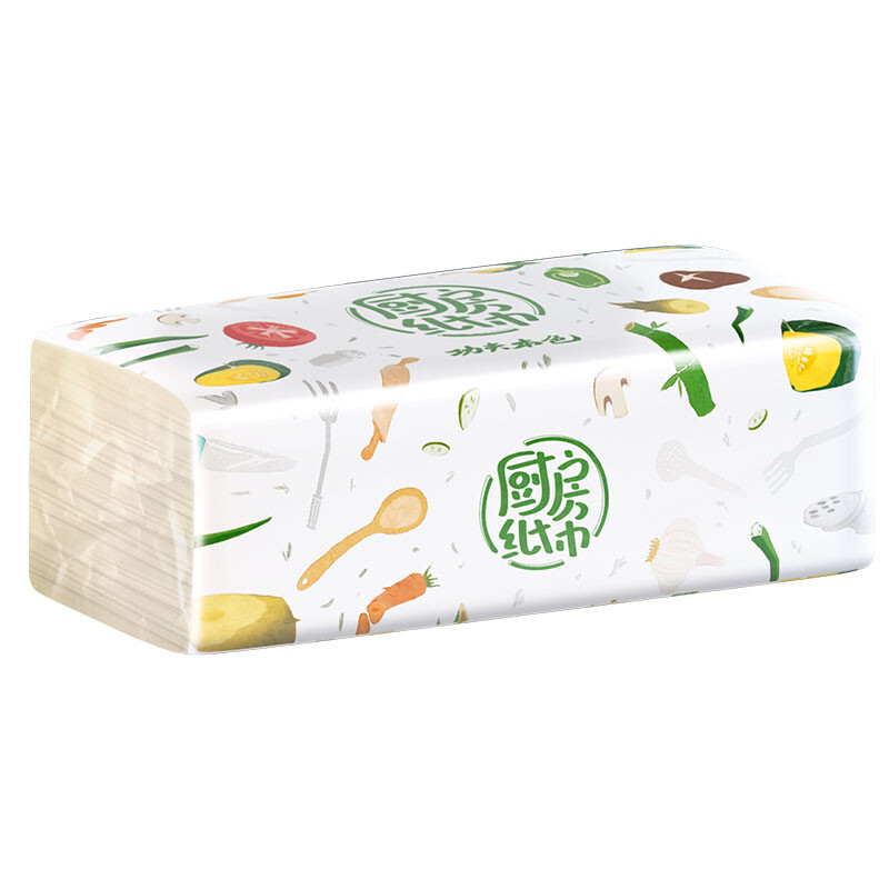 Plant protection kitchen paper removable kitchen paper towel, oil-absorbing and water-absorbing fried paper, hand wiping paper, 2 layers, 50 pieces* 1 large pack