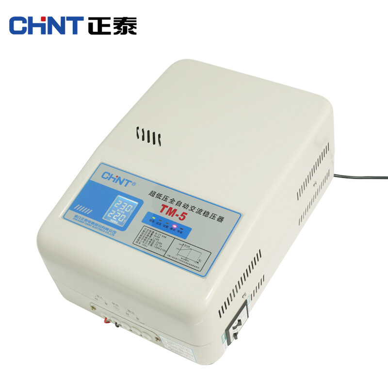 Chint (CHNT) TM-5 5000W voltage regulator 220V fully automatic household single-phase AC air conditioning voltage regulator regulated power supply