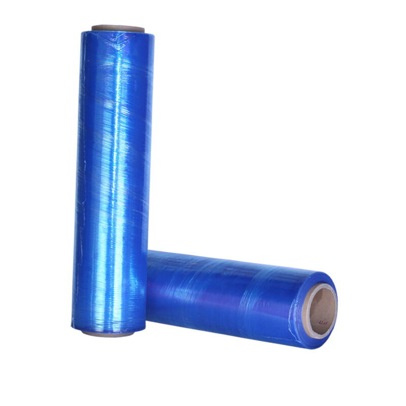 PUDI black blue wrapping film PE brushed grafting wrap film 50CM stretch brushed large roll industrial moving protective packaging film blue width 50cm long 300 meters (2.8 kg)