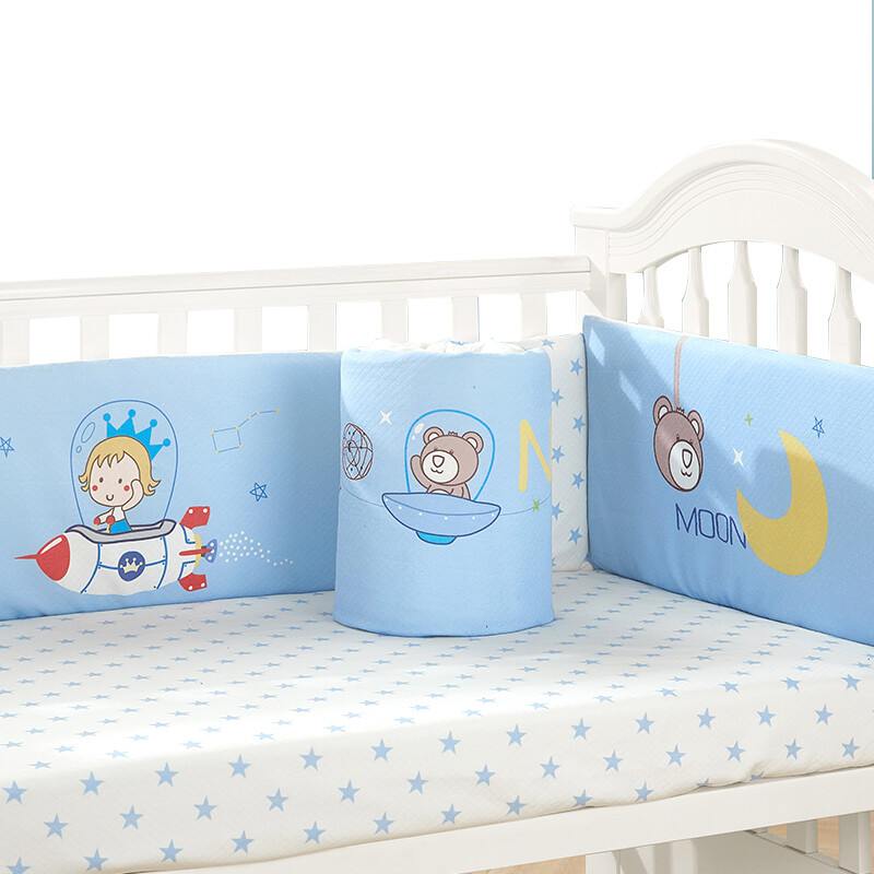 Laughing Baxi Crib Bedding Set Baby Newborn Children Four Laughing Baxi Crib Bedding Set Baby Newborn Children Four Seasons Universal Cotton Washable And Washing Ship Prince 111 63cm