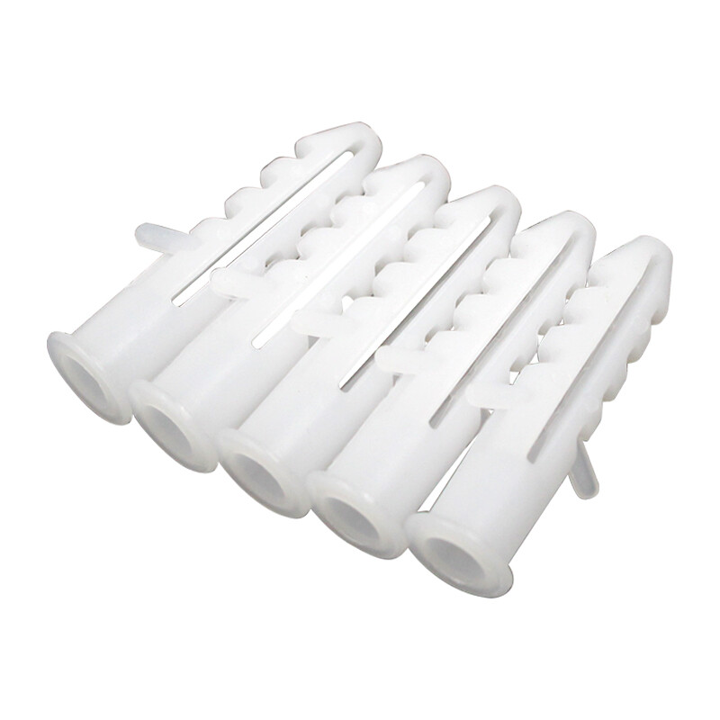 How high (ineless) round plastic expansion tube, plastic expansion plug, white rubber plug, nylon expansion plug M 6\/8\/10\/12mm 6mm, about 1000 pieces per bag