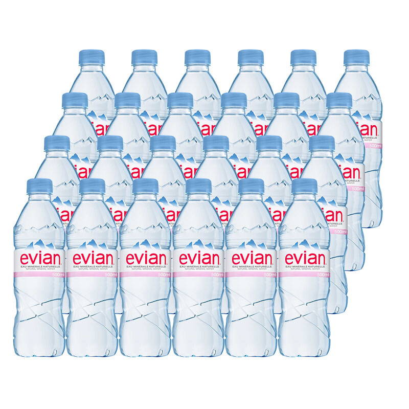 Evian (evian) French imported natural mineral water 500mlx24 bottles (soft bottle) drinking water new and old packaging shipped randomly