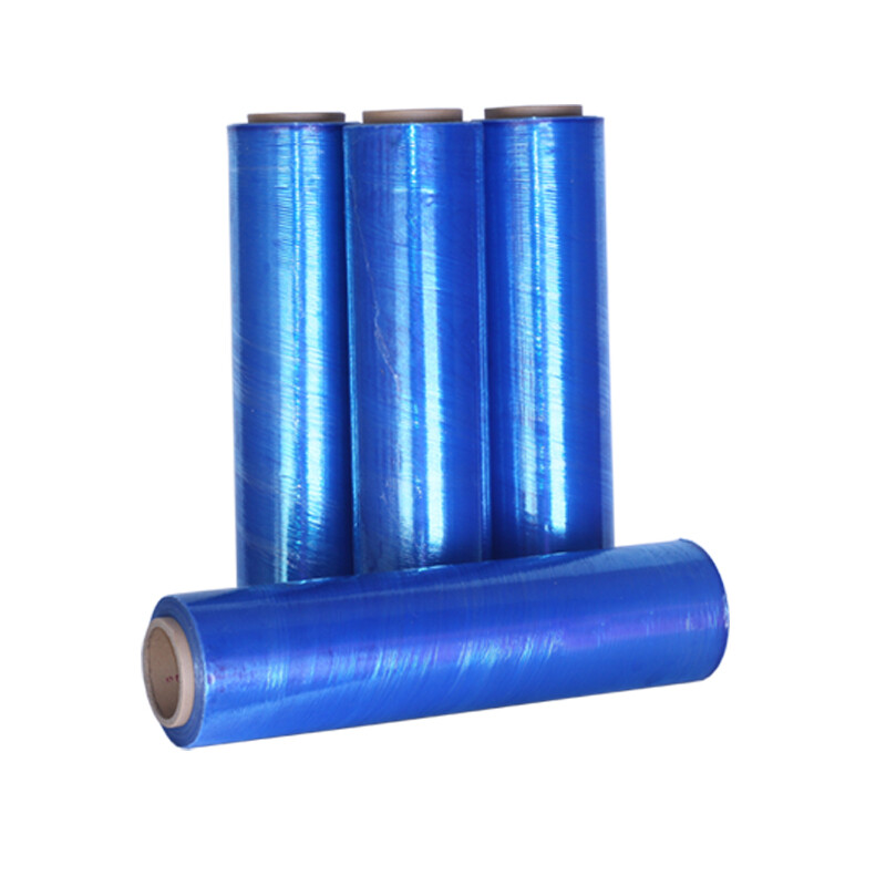 PUDI black blue wrapping film PE brushed grafting wrap film 50CM stretch brushed large roll industrial moving protective packaging film blue width 50cm long 300 meters (2.8 kg)