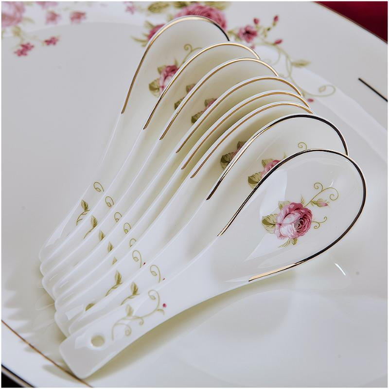 Jinqiutang Jingdezhen Ceramics Household Bone China Tableware Sets Bowls and Plate Nordic Microwave Oven Wedding Gift Porcelain