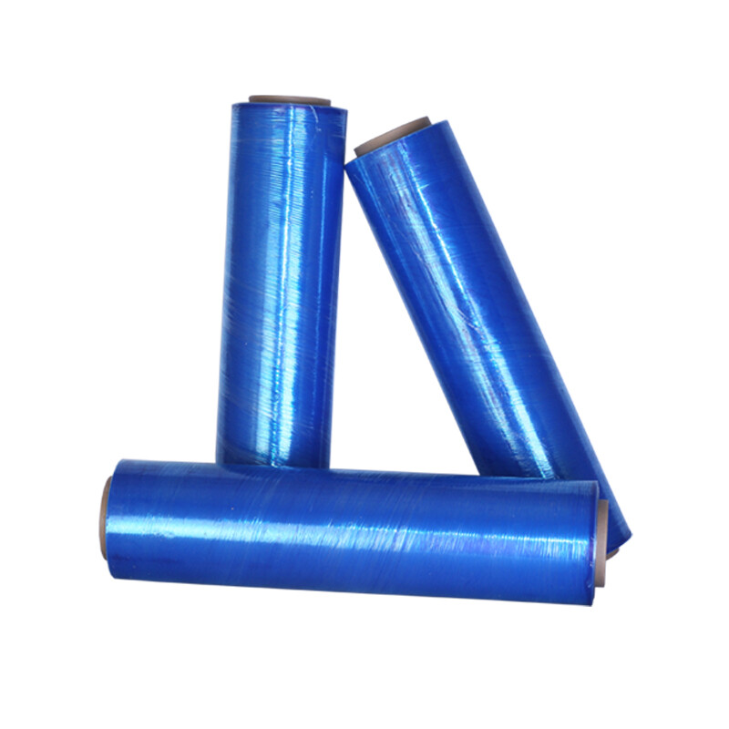 PUDI black blue wrapping film PE brushed grafting wrap film 50CM stretch brushed large roll industrial moving protective packaging film blue width 50cm long 300 meters (2.8 kg)