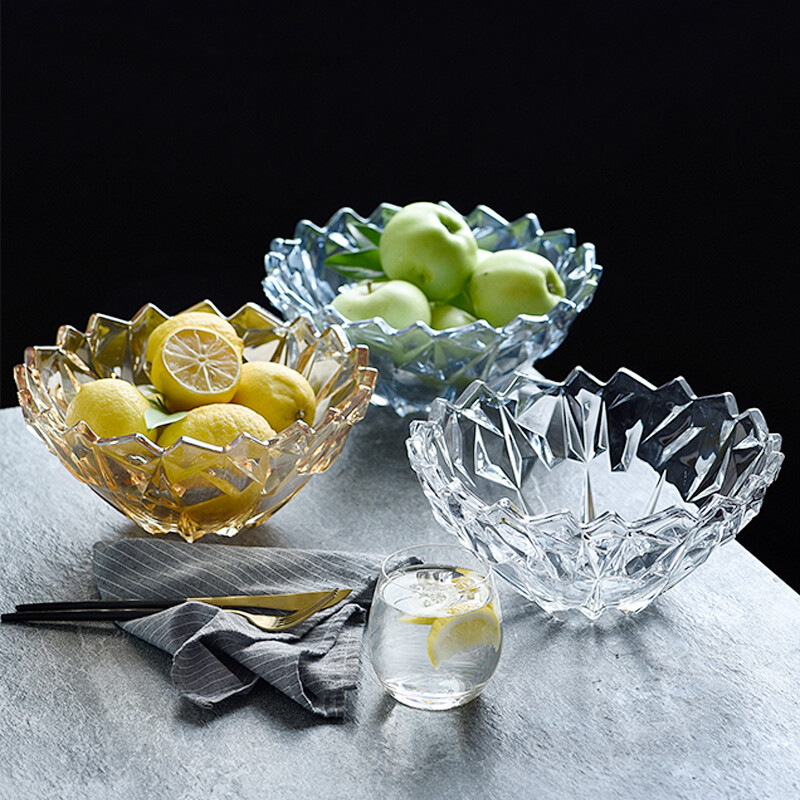 Delisoga Glass Fruit Bowl Creative Ice Love Deep Large Size Delisoga Glass Fruit Bowl Creative Ice Love Deep Large Size European Candy Dried