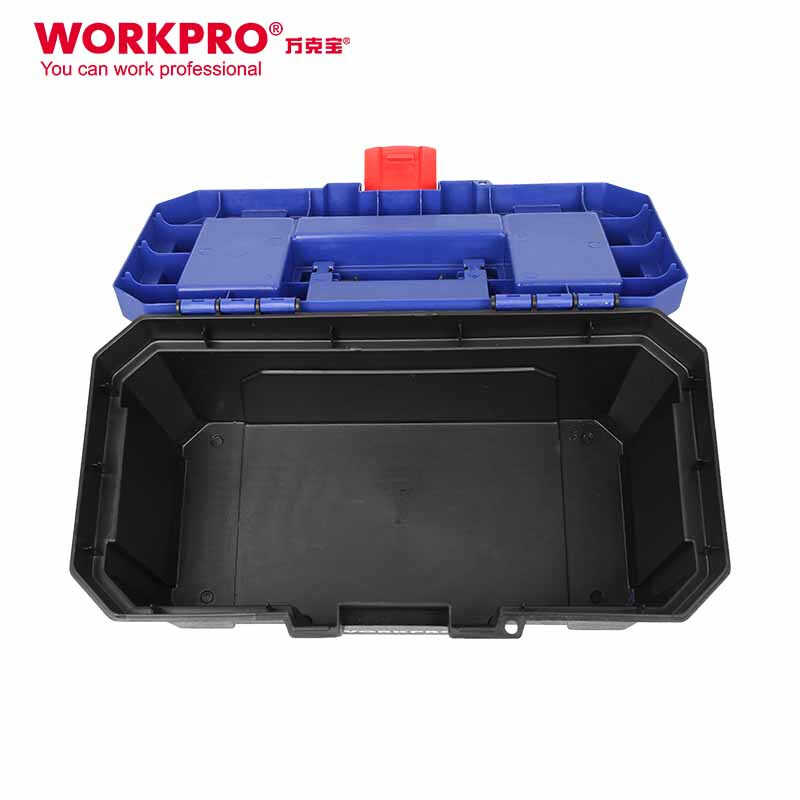 Wankebao (WORKPRO) Tool Storage Box Enhanced Tool Box Portable Multi-Function Repair Thickened Car Household Hardware Empty Box Large 16-inch Red and Black Thickened W02020102M