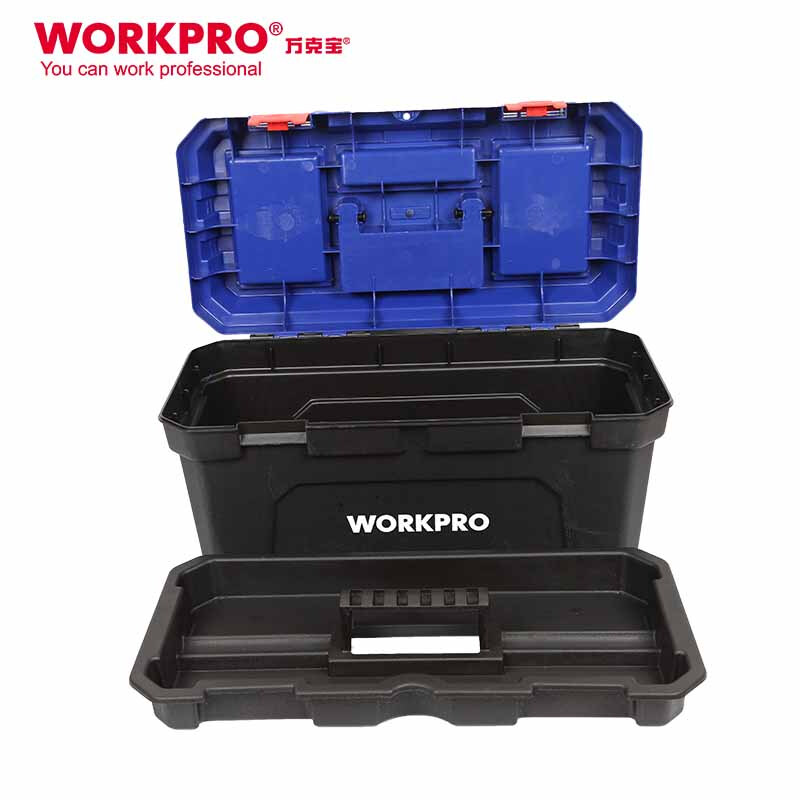 Wankebao (WORKPRO) Tool Storage Box Enhanced Tool Box Portable Multi-Function Repair Thickened Car Household Hardware Empty Box Large 16-inch Red and Black Thickened W02020102M