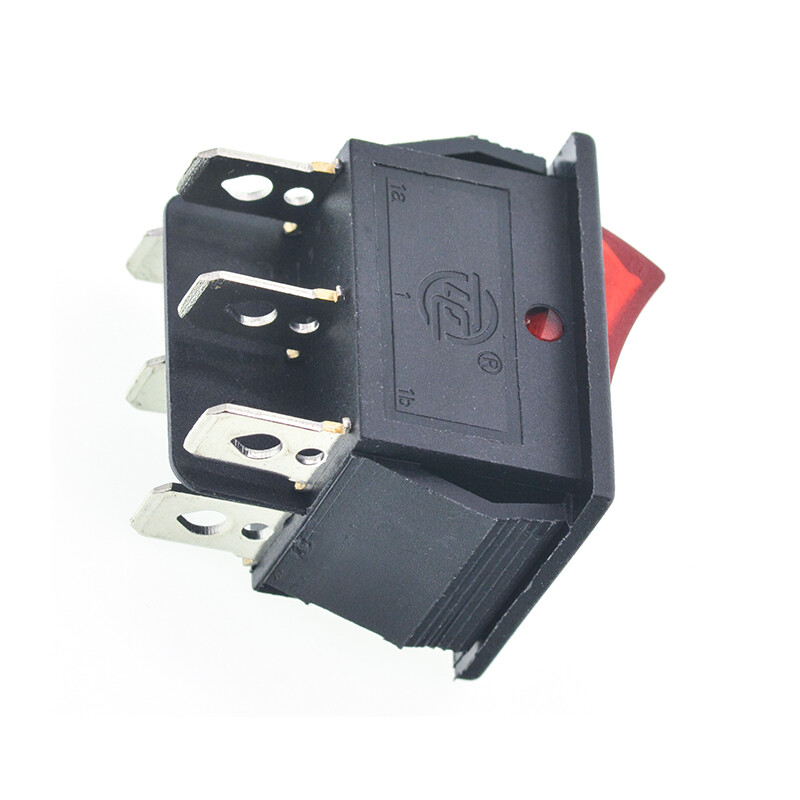 TaoTimeClub KCD4 red with light 3-speed 6-pin 3-speed 6-pin 16A power supply rocker boat switch double pole double throw