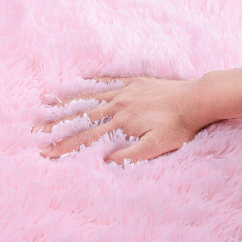 Fuju peach velvet carpet non-slip bedroom bedside bay window blanket 80*160cm peach pink