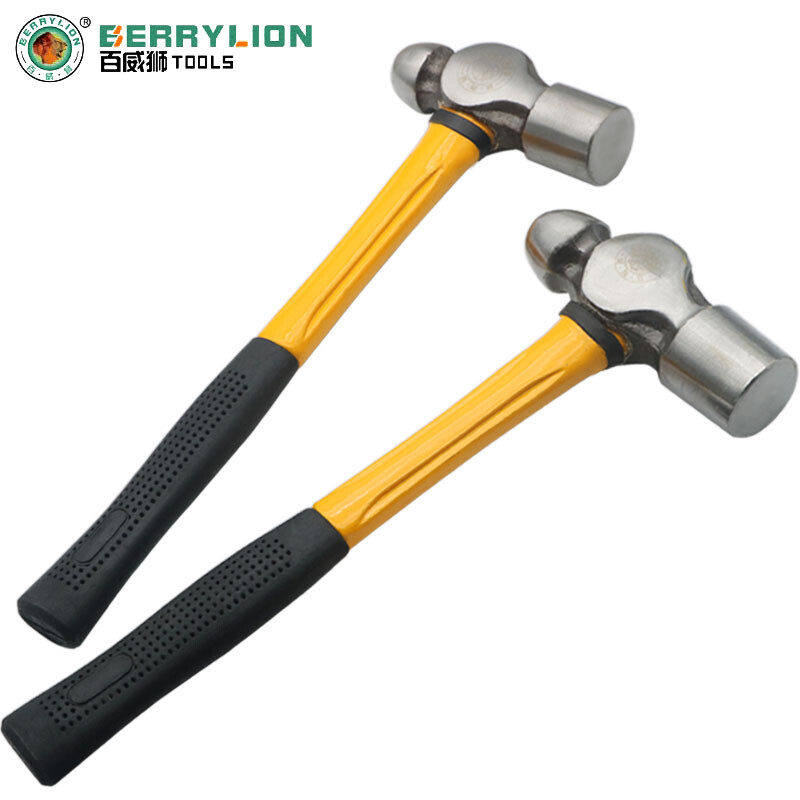 Budweiser Lion round-head hammer wooden handle fiber handle hammer nipple hammer multi-functional home repair woodworking small hammer hammer hammer wooden handle round-head hammer 0.5P/hand