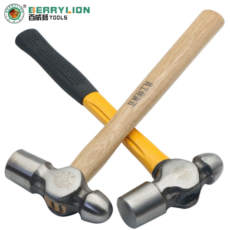 Budweiser Lion round-head hammer wooden handle fiber handle hammer nipple hammer multi-functional home repair woodworking small hammer hammer hammer wooden handle round-head hammer 0.5P/hand
