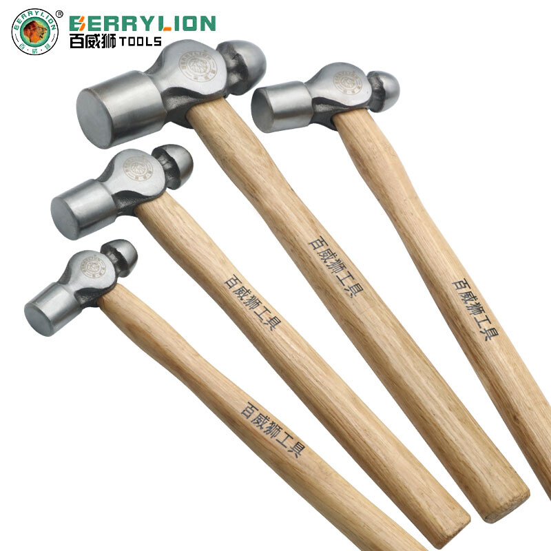 Budweiser Lion round-head hammer wooden handle fiber handle hammer nipple hammer multi-functional home repair woodworking small hammer hammer hammer wooden handle round-head hammer 0.5P/hand