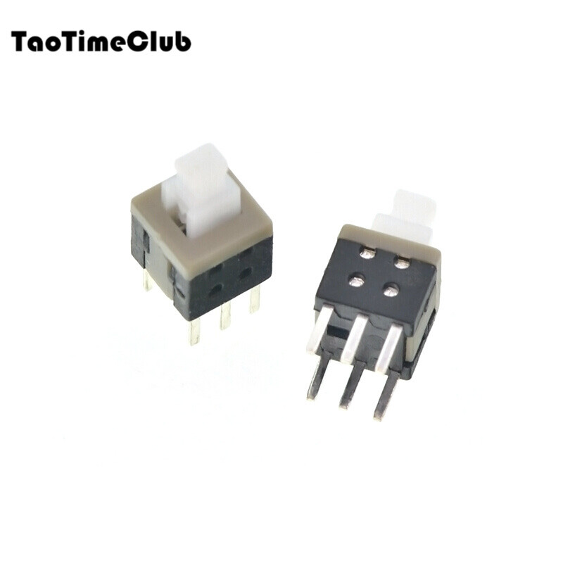 TaoTimeClub button switch key switch 5.8*5.8-8.5*8.5MM self-locking lockless switch 10 5.8*5.8MM self-locking switch double row/6 feet (10 pcs)
